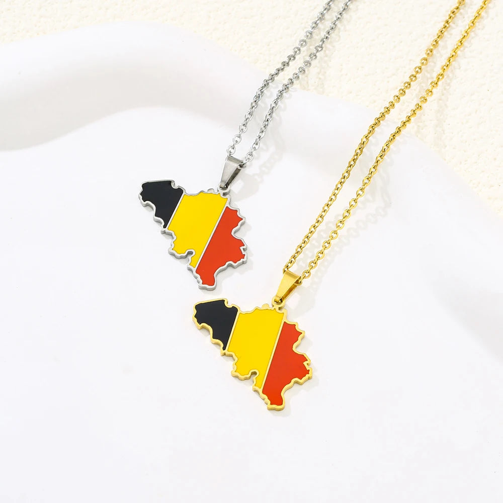 EDELSTAHL "BELGIUM" LÄNDERKETTE - ICERAIN JEWELRY