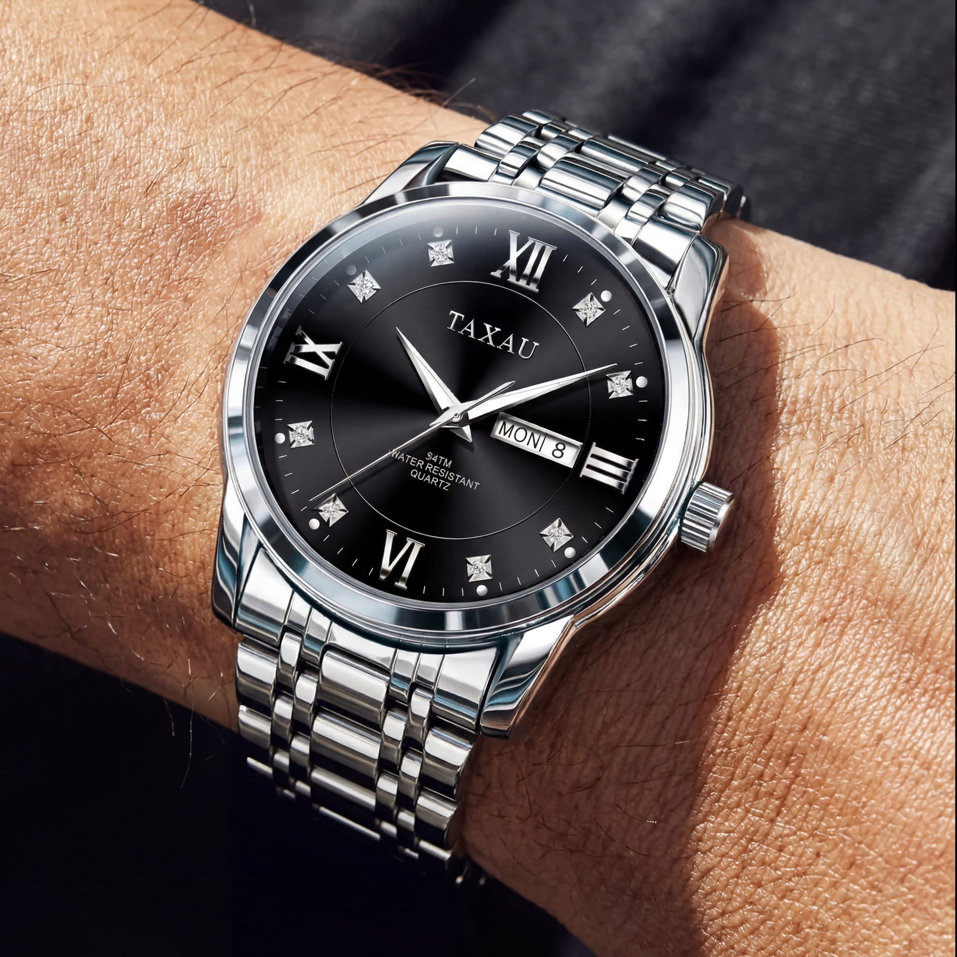 EDELSTAHL "BUSINAR" UHR - ICERAIN JEWELRY