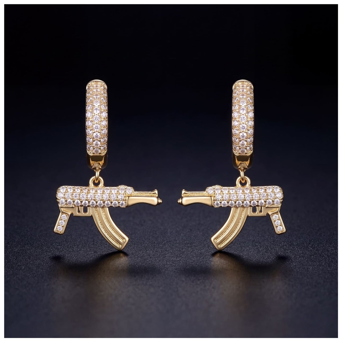 ICED OUT "GOLD WEAPON" OHRRINGE - ICERAIN JEWELRY