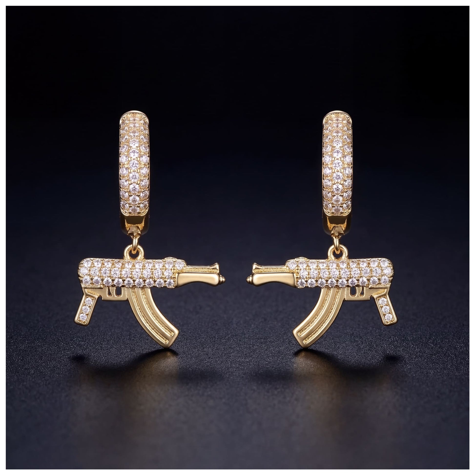 ICED OUT "GOLD WEAPON" OHRRINGE - ICERAIN JEWELRY