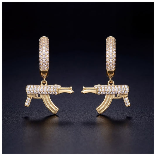 ICED OUT "GOLD WEAPON" OHRRINGE - ICERAIN JEWELRY