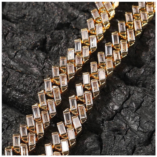 ICED OUT 12MM "GOLD PRONG CUBAN V2" ARMBAND - ICERAIN JEWELRY