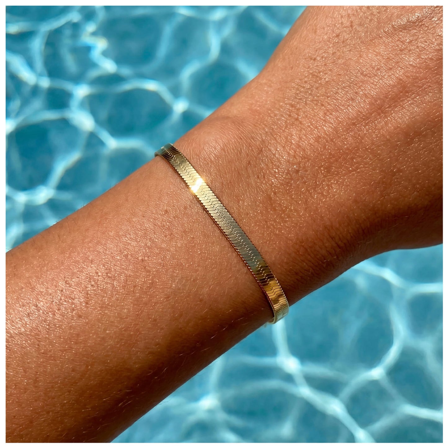 925S SILVER 18K GOLD "HERRINGBONE" ARMBAND - ICERAIN JEWELRY
