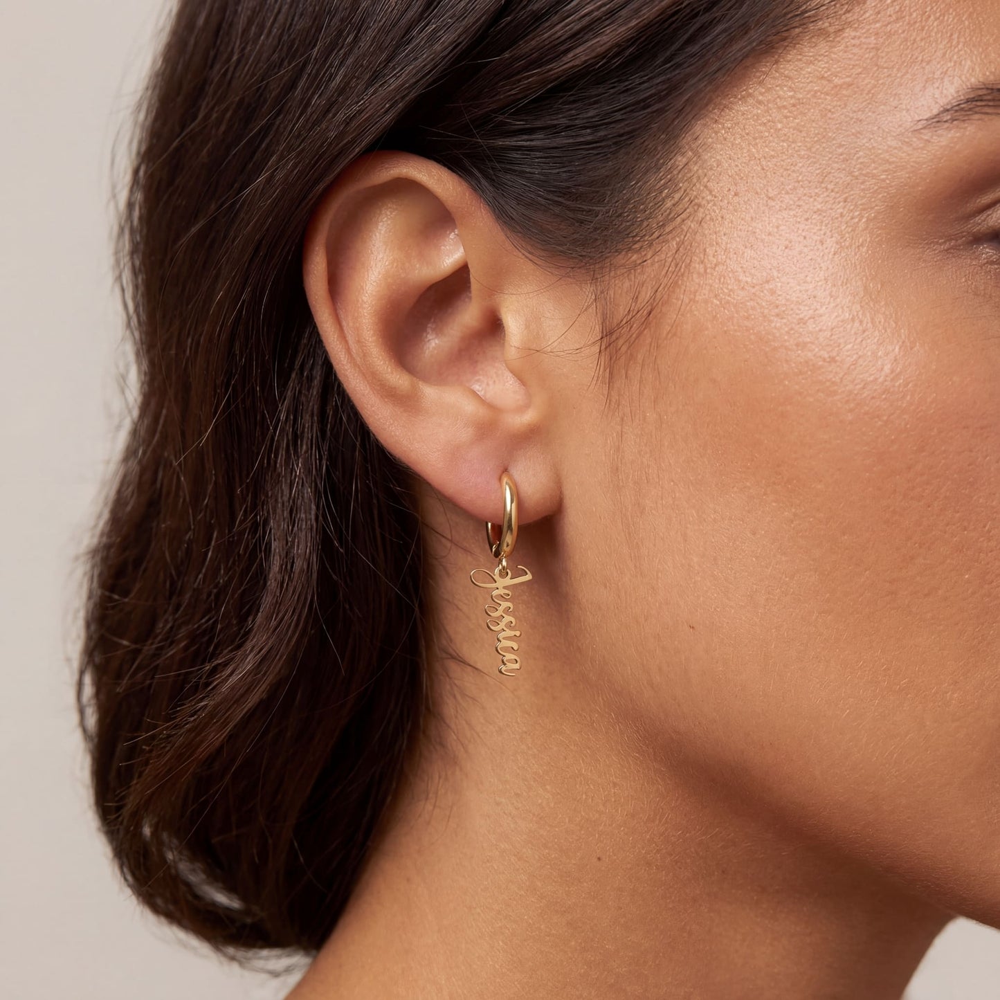 PERSONALISIERTE EDELSTAHL "NAMEDROP" OHRRINGE - ICERAIN JEWELRY