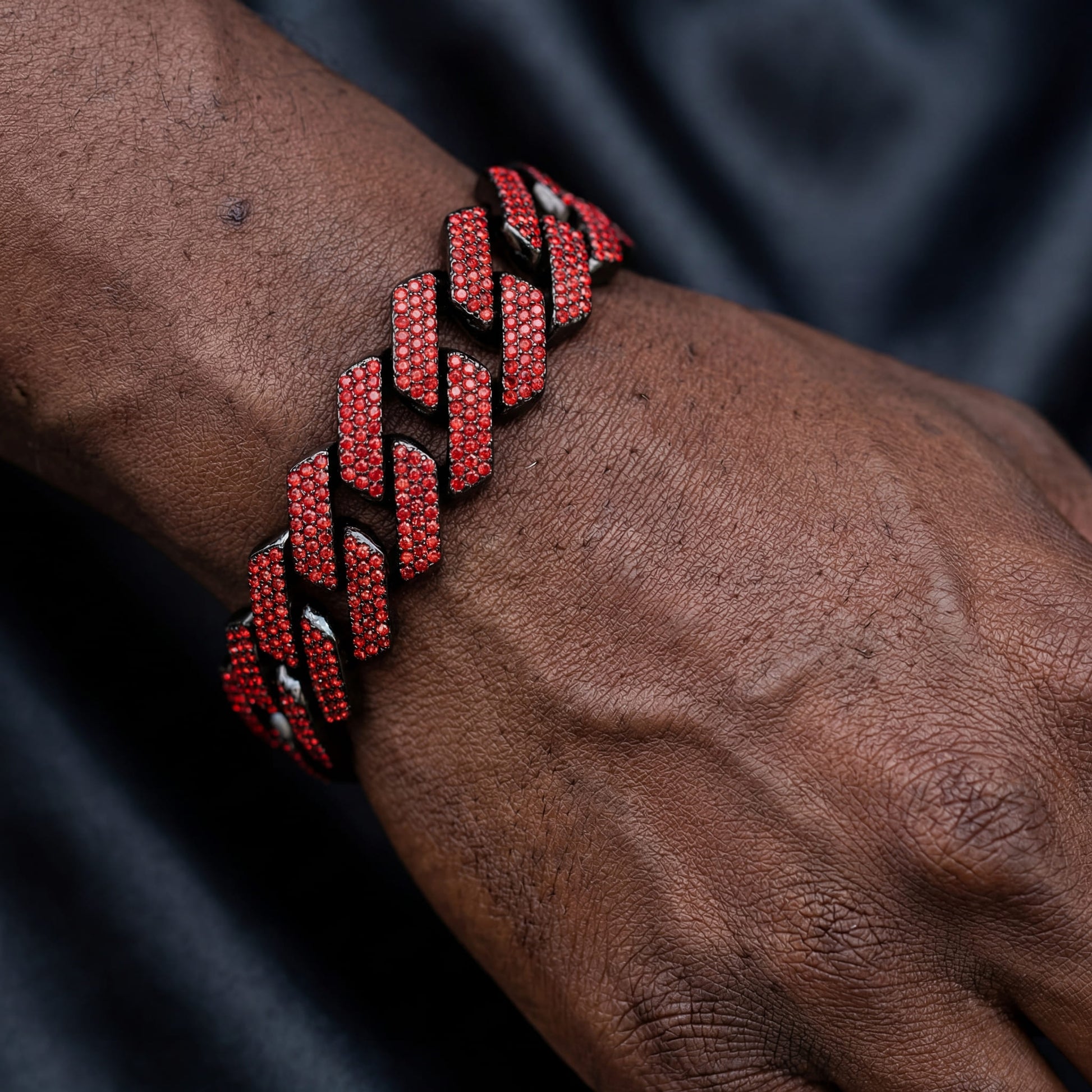 ICED OUT 20MM "RED PRONG CUBAN" ARMBAND - ICERAIN JEWELRY