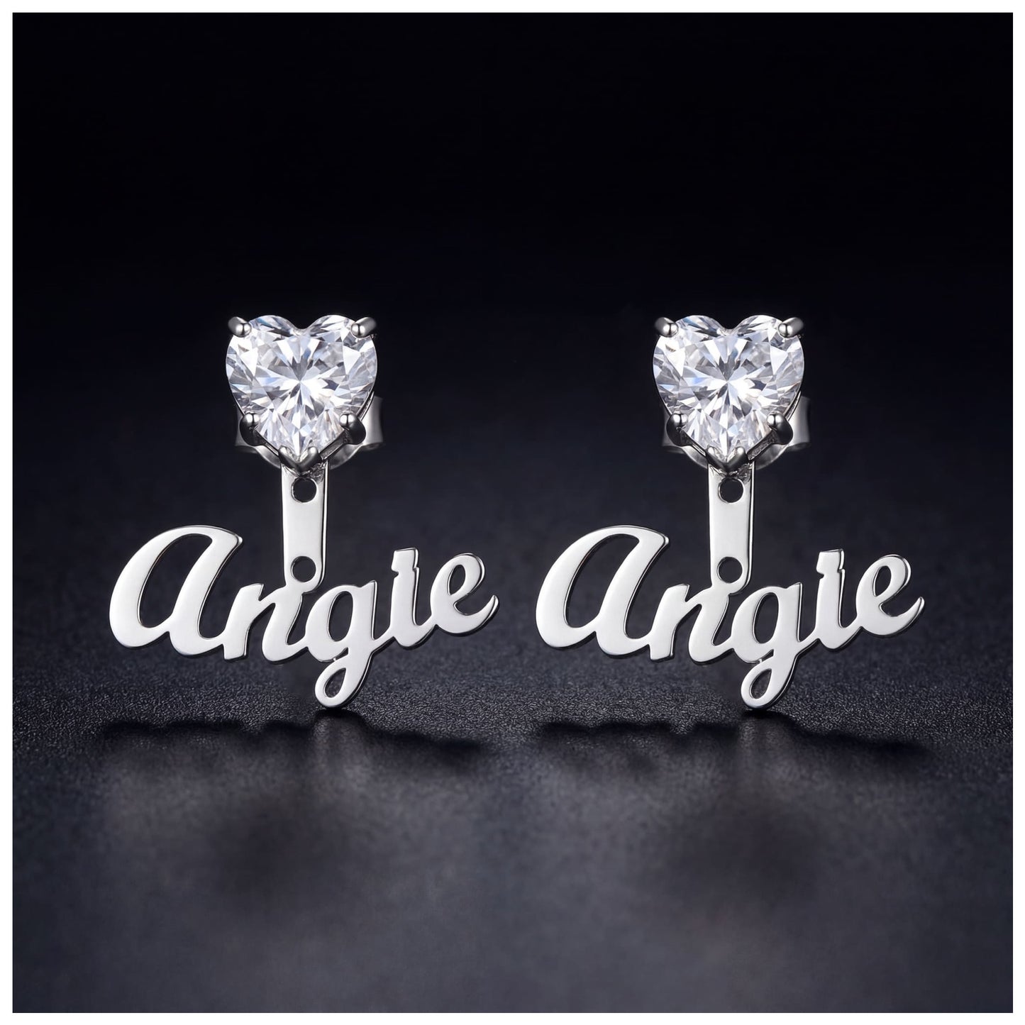 PERSONALISIERTE EDELSTAHL "HEARTNAME" OHRRINGE - ICERAIN JEWELRY