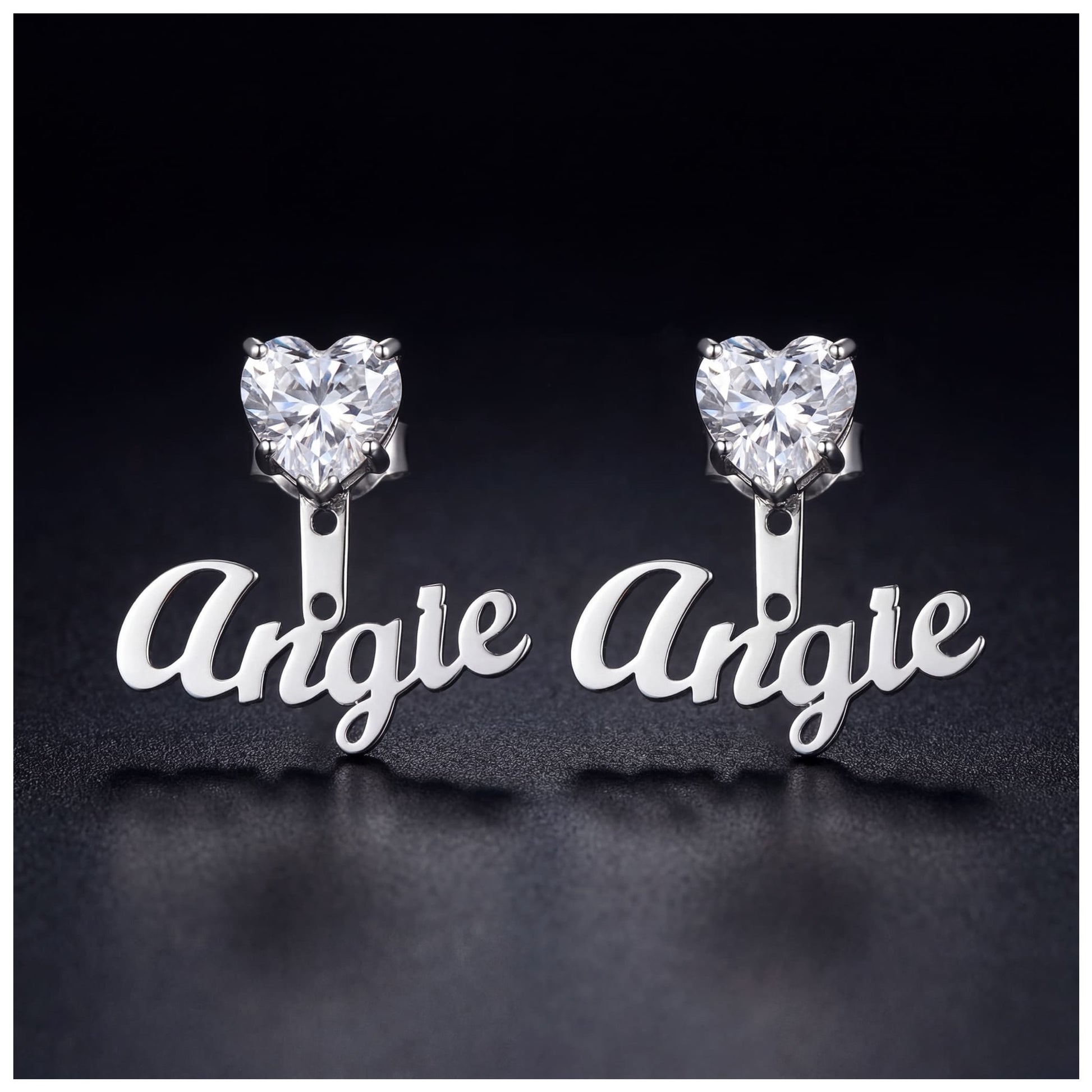 PERSONALISIERTE EDELSTAHL "HEARTNAME" OHRRINGE - ICERAIN JEWELRY