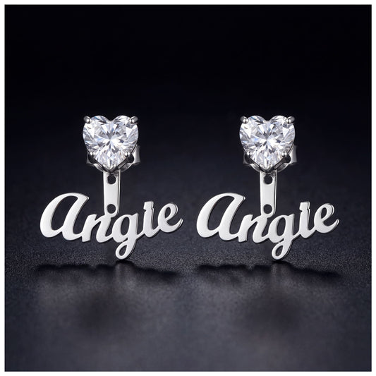 PERSONALISIERTE EDELSTAHL "HEARTNAME" OHRRINGE - ICERAIN JEWELRY
