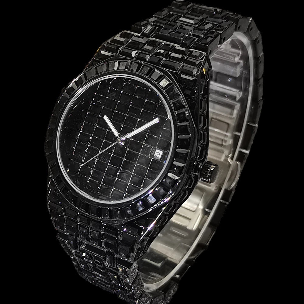 Luxus Designer Iced Out "Velesimo" Uhr + Box + Armbandkürzer