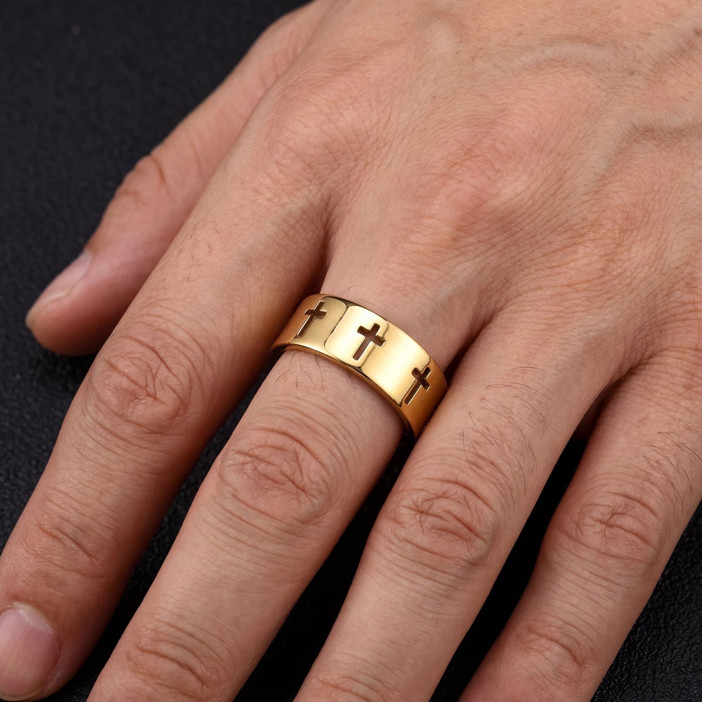 EDELSTAHL "CROSS" RING - ICERAIN JEWELRY