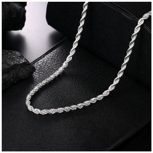 SALE | 925S SILVER 4MM 45CM "ROPE" KETTE - ICERAIN JEWELRY