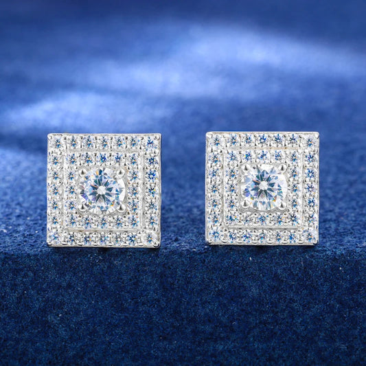 ICED OUT MOISSANITE "CLASSICO" WEISSGOLD 925S SILVER OHRRINGE - ICERAIN JEWELRY