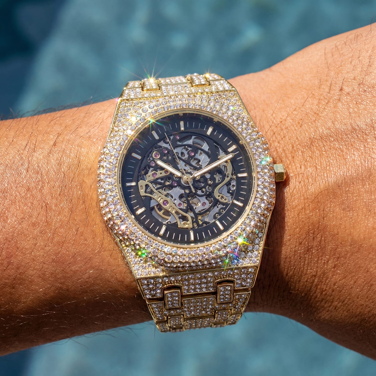 ICED OUT AUTOMATIK "SCHELETRO" UHR - ICERAIN JEWELRY