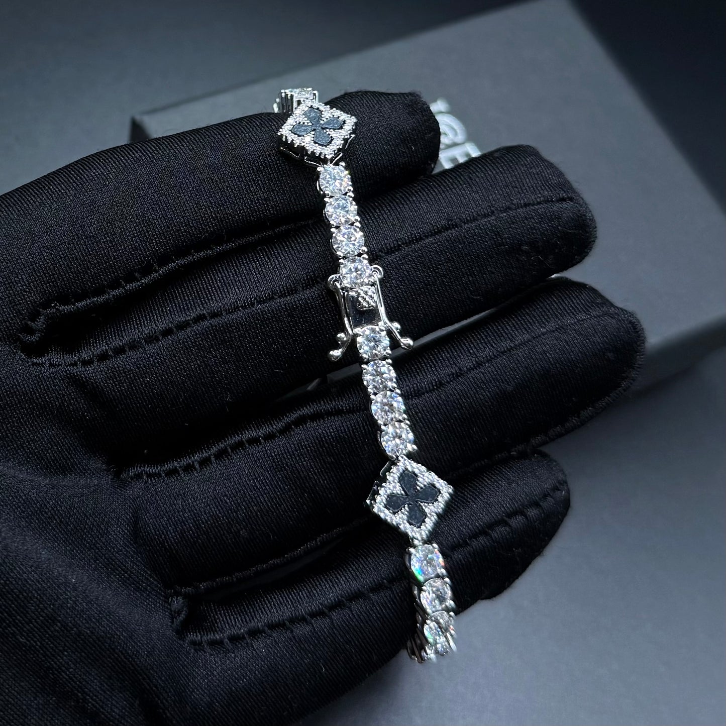 ICED OUT "BLACK CLOVER TENNIS V2" ARMBAND - ICERAIN JEWELRY