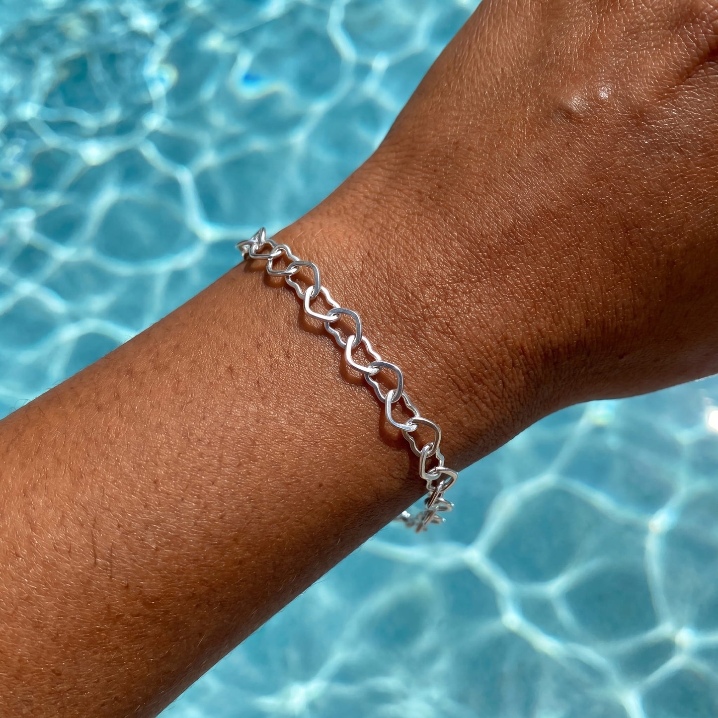 925S SILVER 5MM "HEART" ARMBAND - ICERAIN JEWELRY