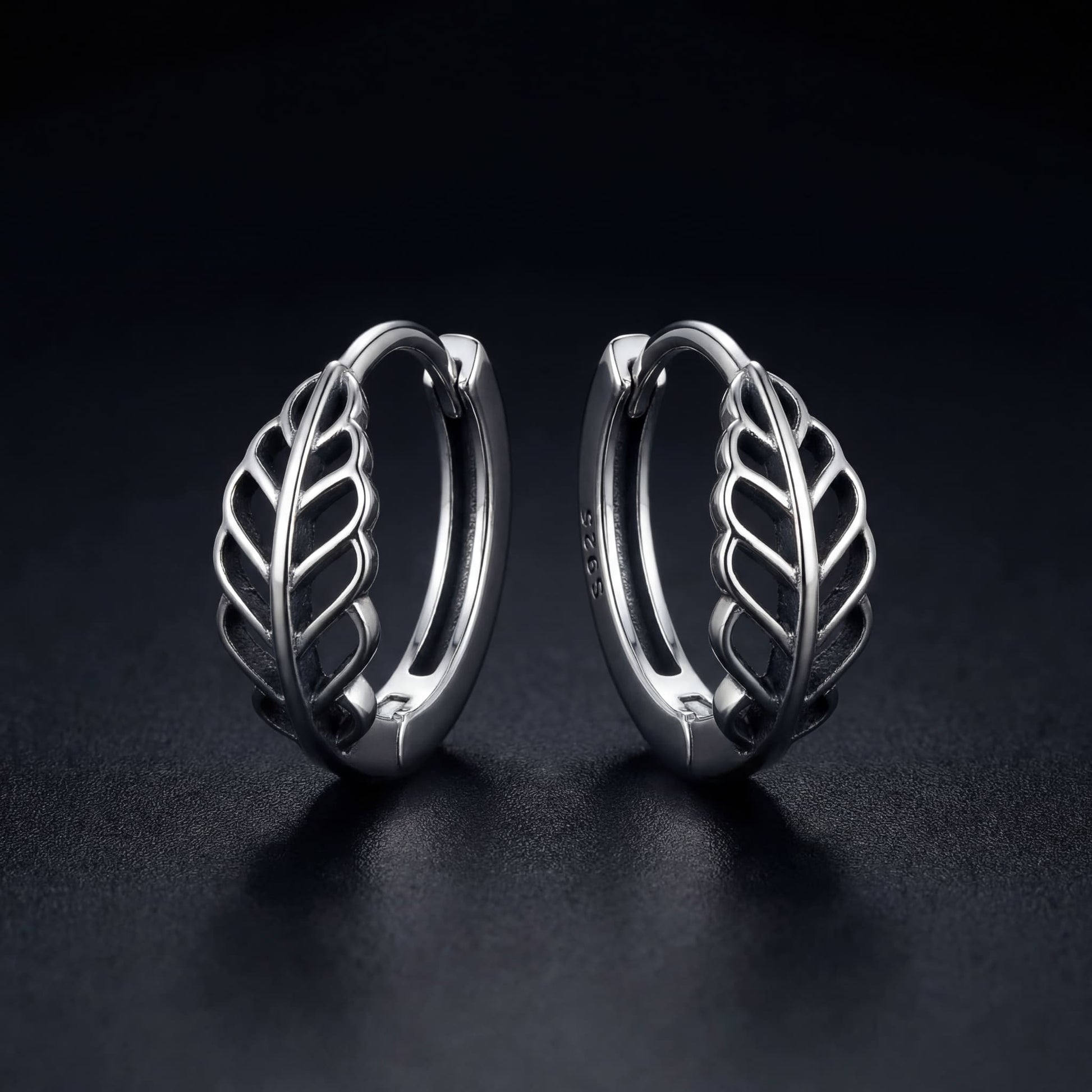 925S SILVER "LEAF" OHRRINGE - ICERAIN JEWELRY