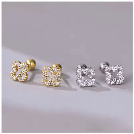 ICED OUT "CLOVER" OHRRINGE - ICERAIN JEWELRY