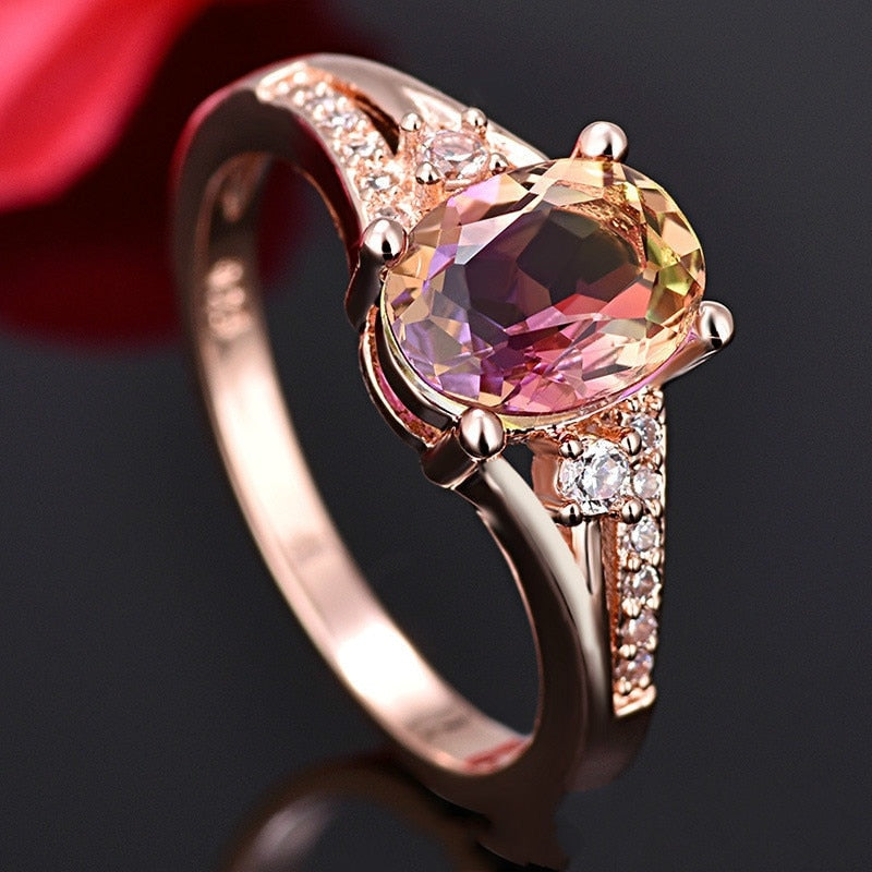 ICED OUT "ROSE CRYSTAL" RING - ICERAIN JEWELRY