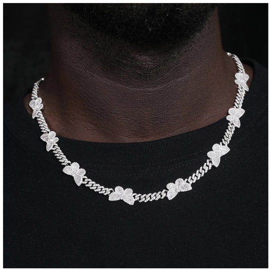 ICED OUT MOISSANITE "BUTTERFLY" WEISSGOLD 925S SILVER KETTE - ICERAIN JEWELRY