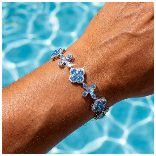 ICED OUT "CLOVER CROSS" ARMBAND - ICERAIN JEWELRY