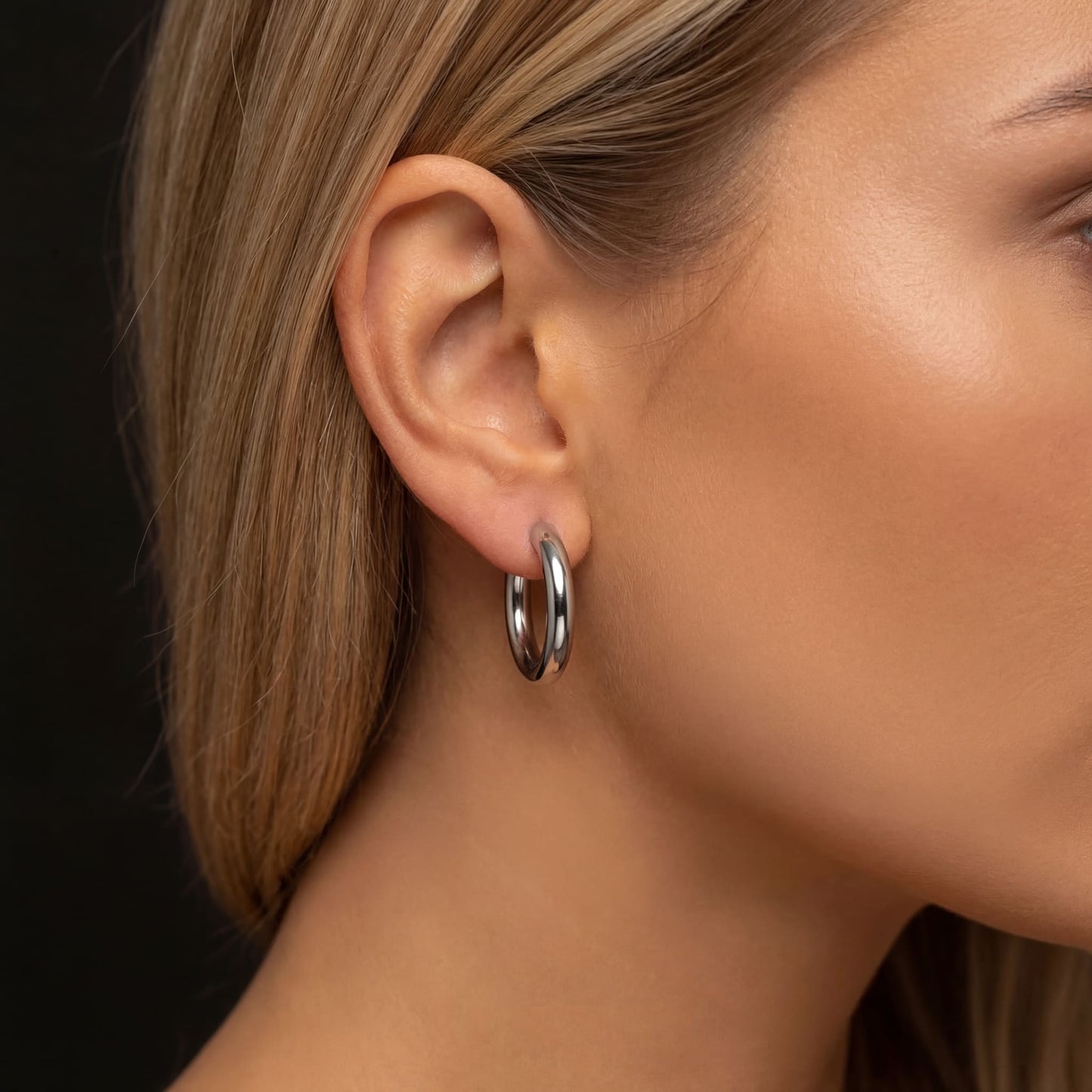 EDELSTAHL "SILVER CIRCLE" OHRRINGE - ICERAIN JEWELRY