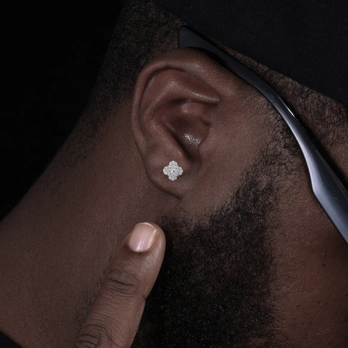 ICED OUT MOISSANITE "GEOMETRIE" WEISSGOLD 925S SILVER OHRRINGE - ICERAIN JEWELRY