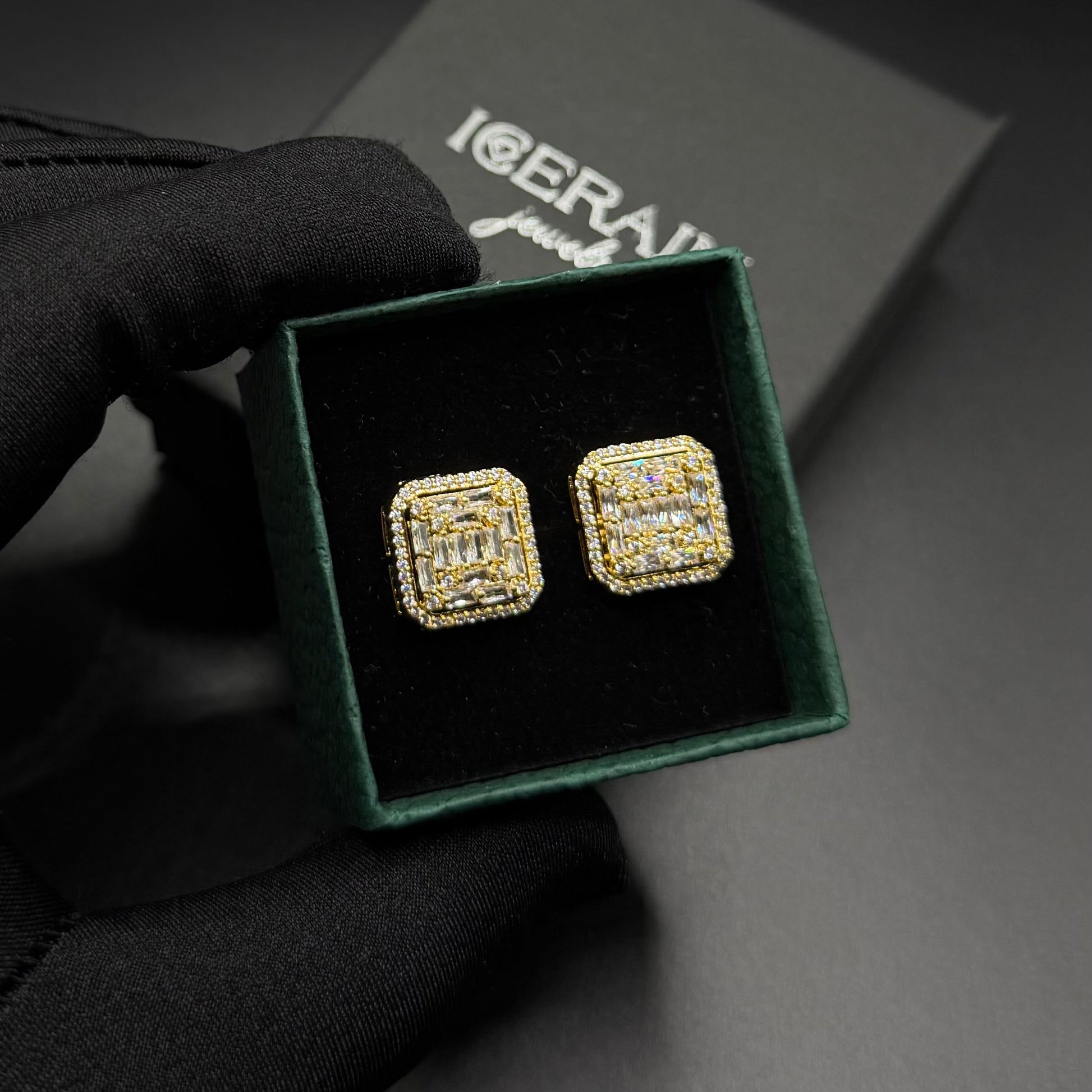 ICED OUT "GOLD PHANTASTICO" OHRRINGE - ICERAIN JEWELRY