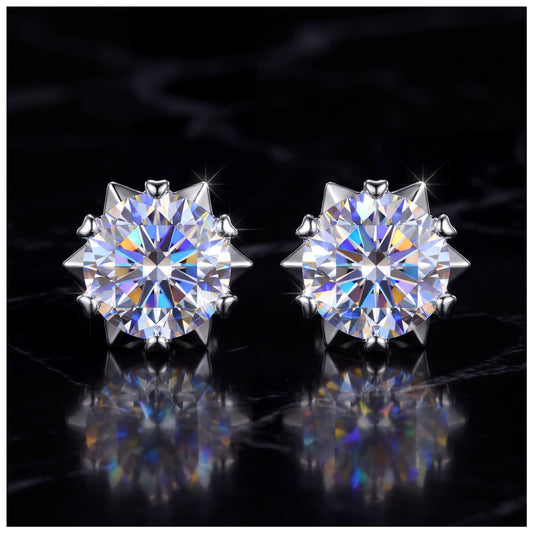 ICED OUT MOISSANITE "MINIMAL" WEISSGOLD 925S SILVER OHRRINGE