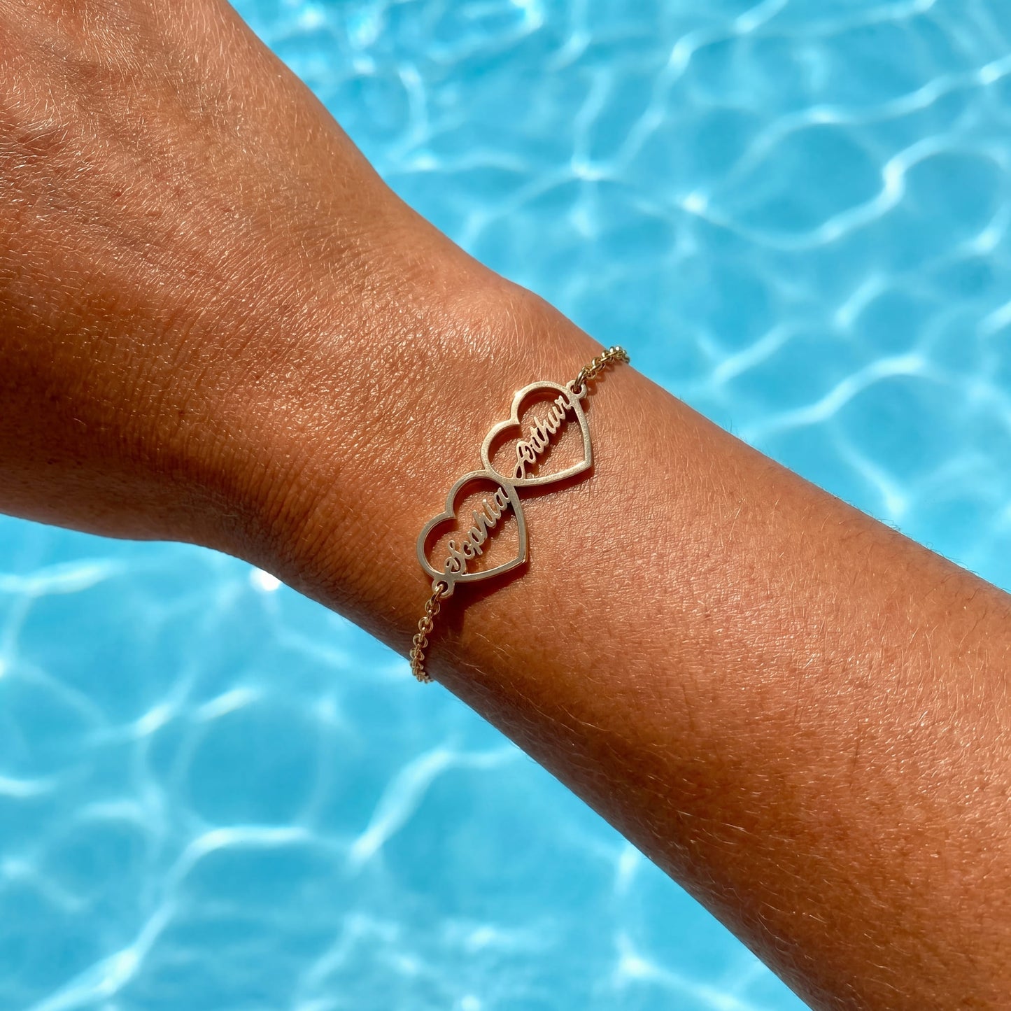 PERSONALISIERTES EDELSTAHL "DOUBLEHEART" ARMBAND - ICERAIN JEWELRY