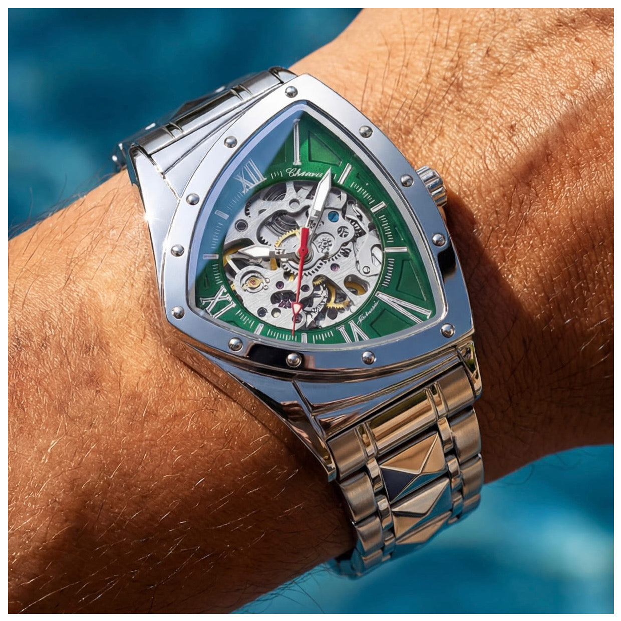 EDELSTAHL AUTOMATIK "TRIANGLAR V2" UHR - ICERAIN JEWELRY