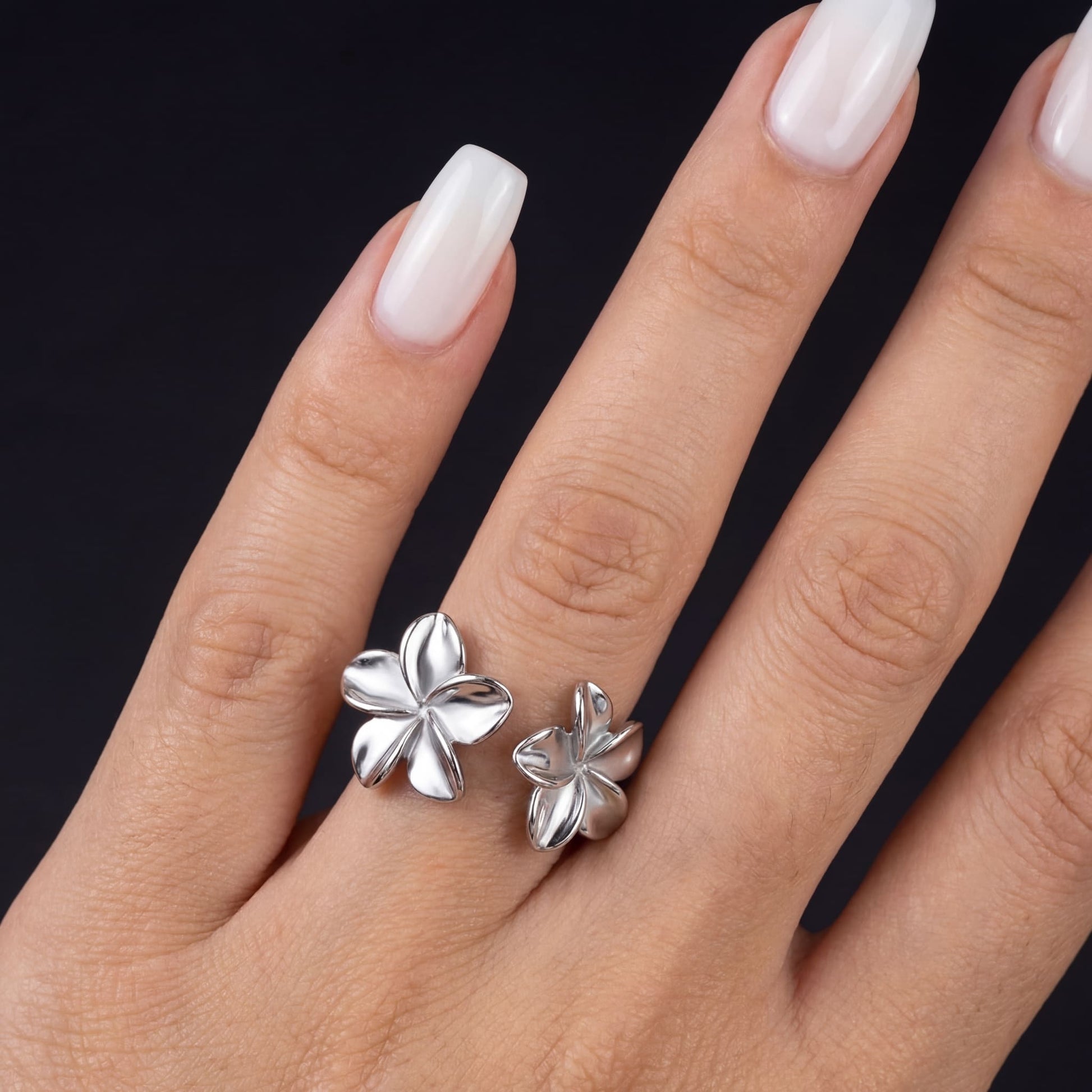 EDELSTAHL "DOUBLE FLOWER" RING - ICERAIN JEWELRY