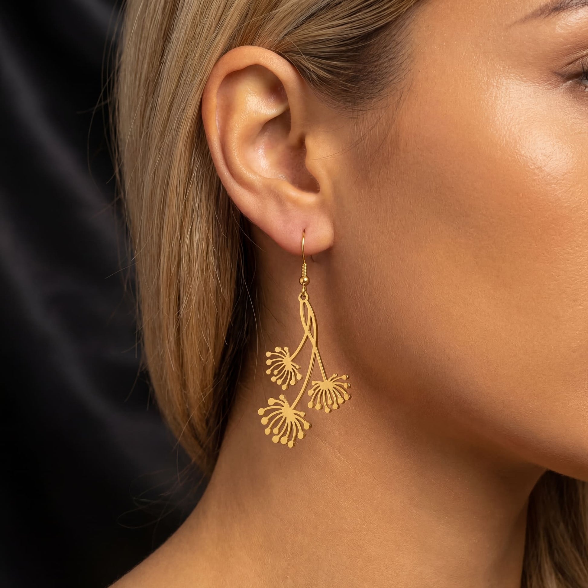 EDELSTAHL "GOLD FLOWER" OHRRINGE - ICERAIN JEWELRY