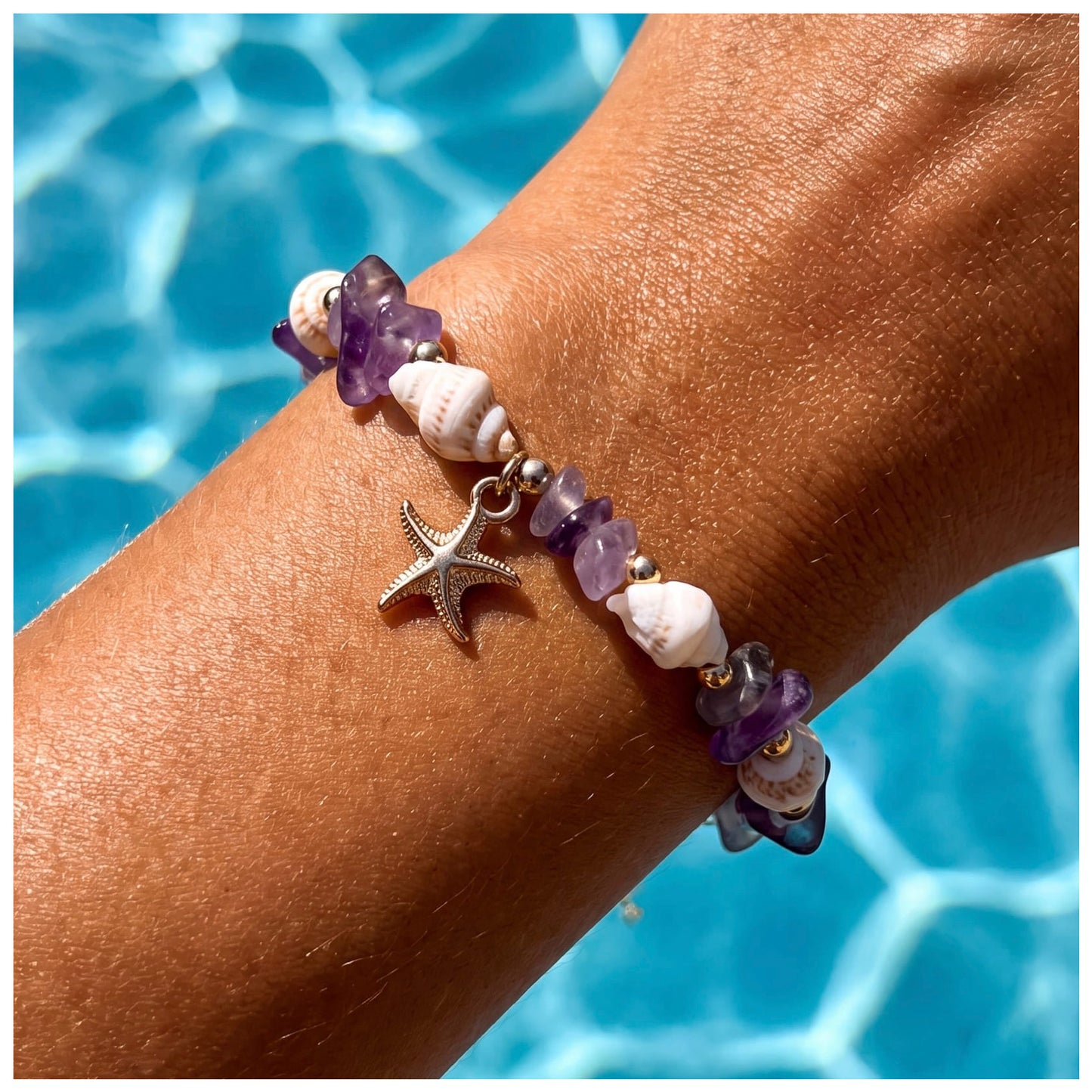 SALE | EDELSTAHL "PURPLE STARFISH" ARMBAND
