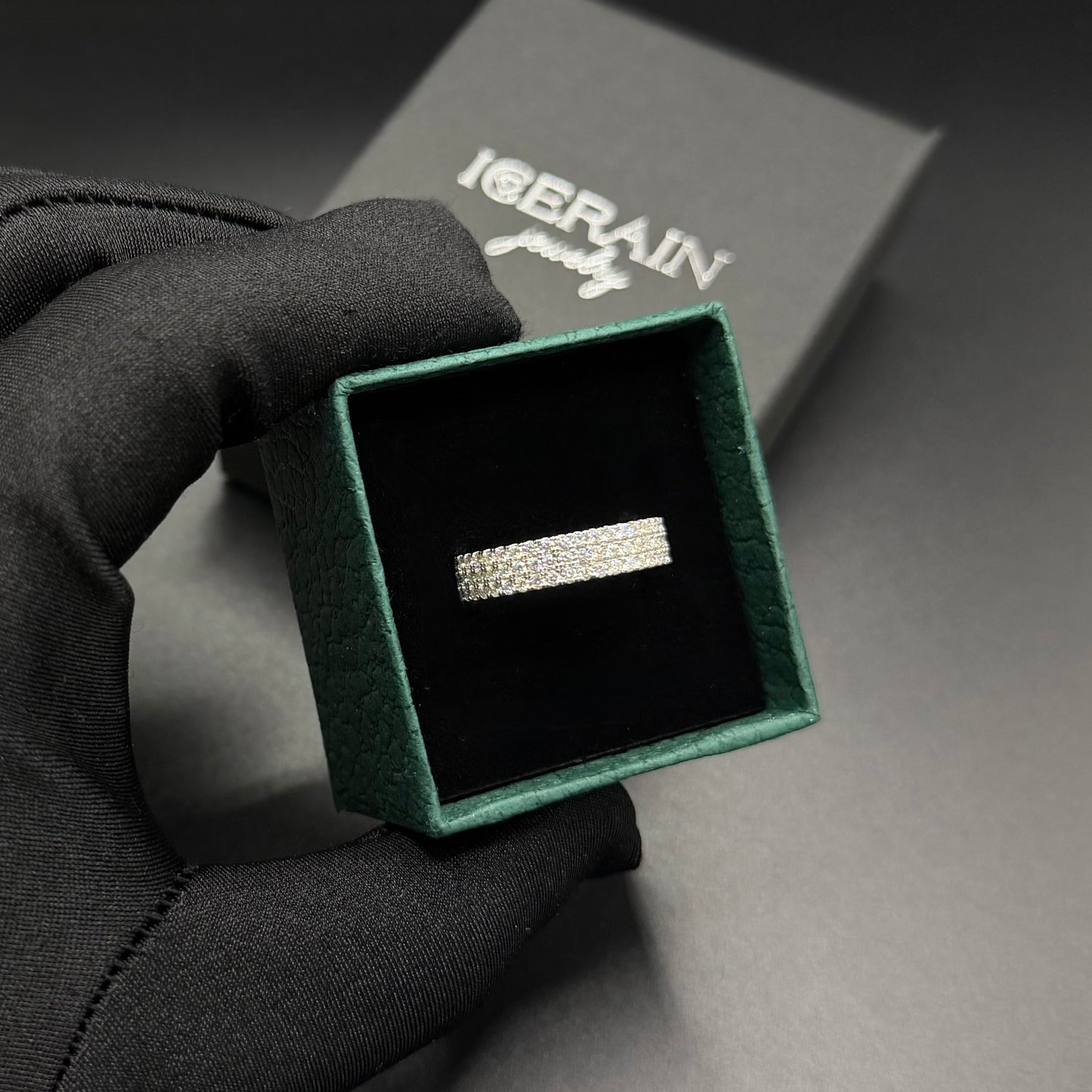 ICED OUT MOISSANITE "HASUNA" WEISSGOLD 925S SILVER RING - ICERAIN JEWELRY