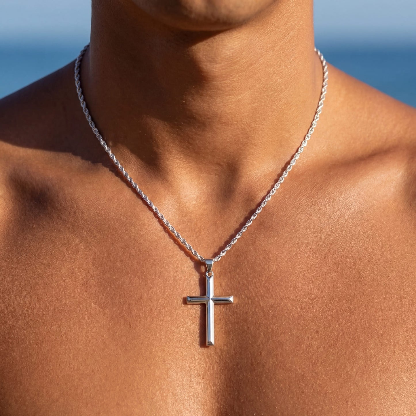 925S SILVER "SILVER CROSS" KETTE - ICERAIN JEWELRY