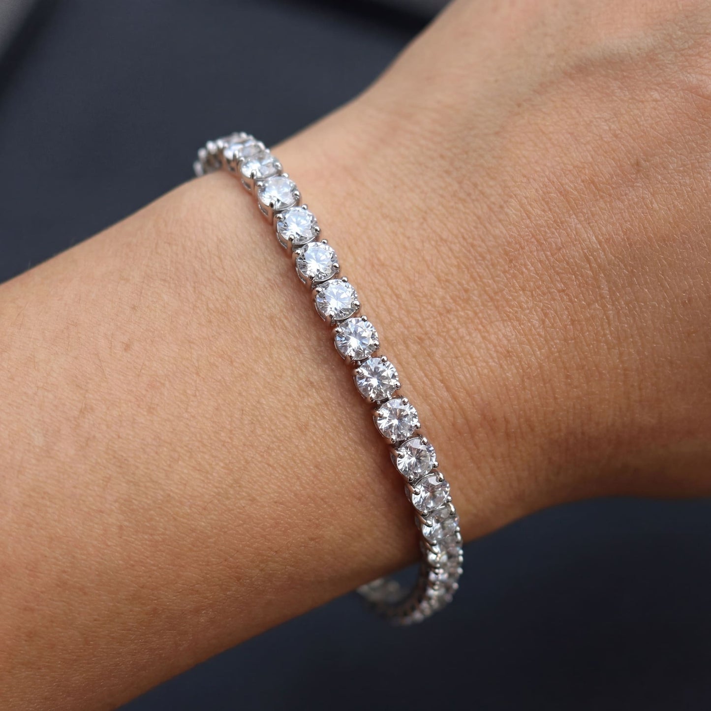 ICED OUT "SILVER TENNIS" ARMBAND - ICERAIN JEWELRY