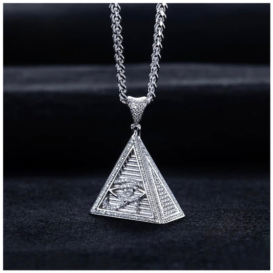 ICED OUT MOISSANITE "PYRAMID EYE" WEISSGOLD 925S SILVER KETTE - ICERAIN JEWELRY