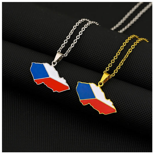 EDELSTAHL "CZECH REPUBLIK" LÄNDERKETTE - ICERAIN JEWELRY