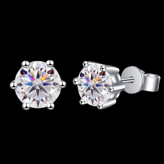 ICED OUT MOISSANITE "DESCO" WEISSGOLD 925S SILVER OHRRINGE - ICERAIN JEWELRY