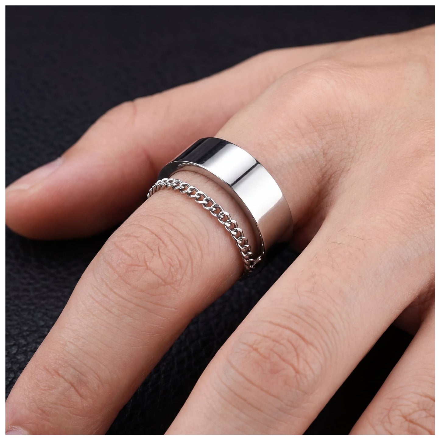 EDELSTAHL "CHAIN CUBAN" RING - ICERAIN JEWELRY