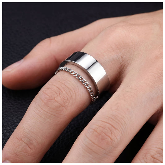 EDELSTAHL "CHAIN CUBAN" RING - ICERAIN JEWELRY