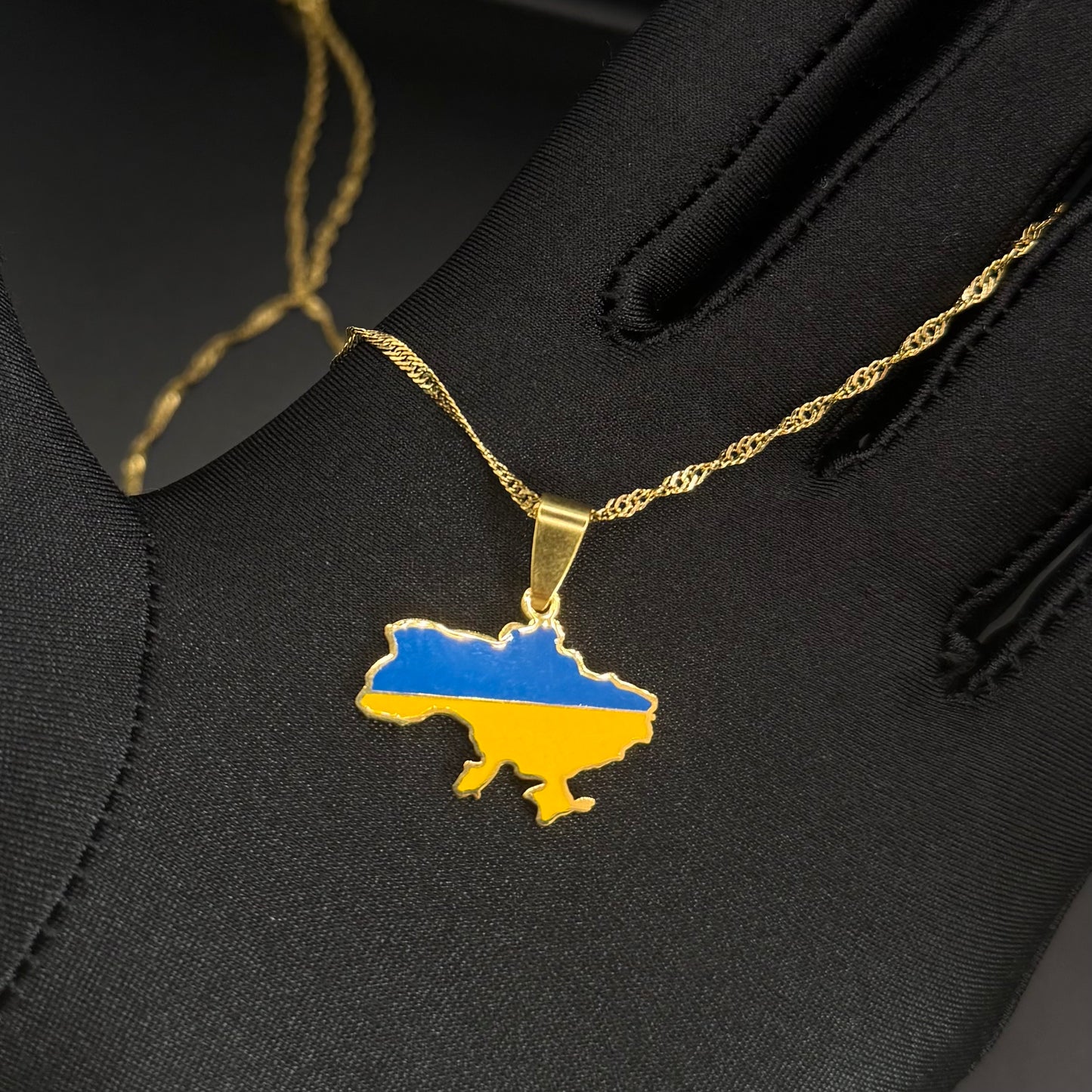 EDELSTAHL "UKRAINE" LÄNDERKETTE - ICERAIN JEWELRY