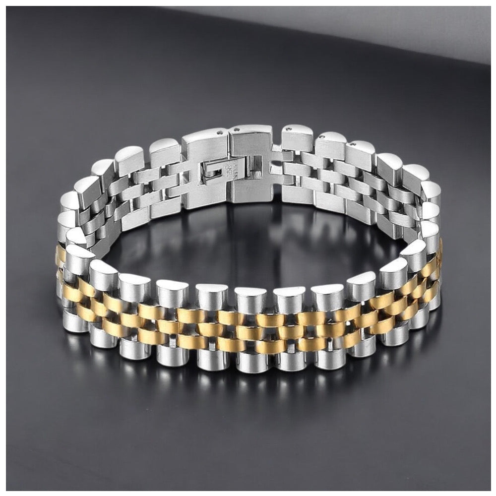 Sale | Luxus Edelstahl "Silver/Gold Jubilee" Armband - ICERAIN JEWELRY