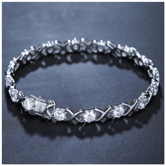 ICED OUT MOISSANITE "SPARKY" WEISSGOLD 925S SILVER ARMBAND - ICERAIN JEWELRY