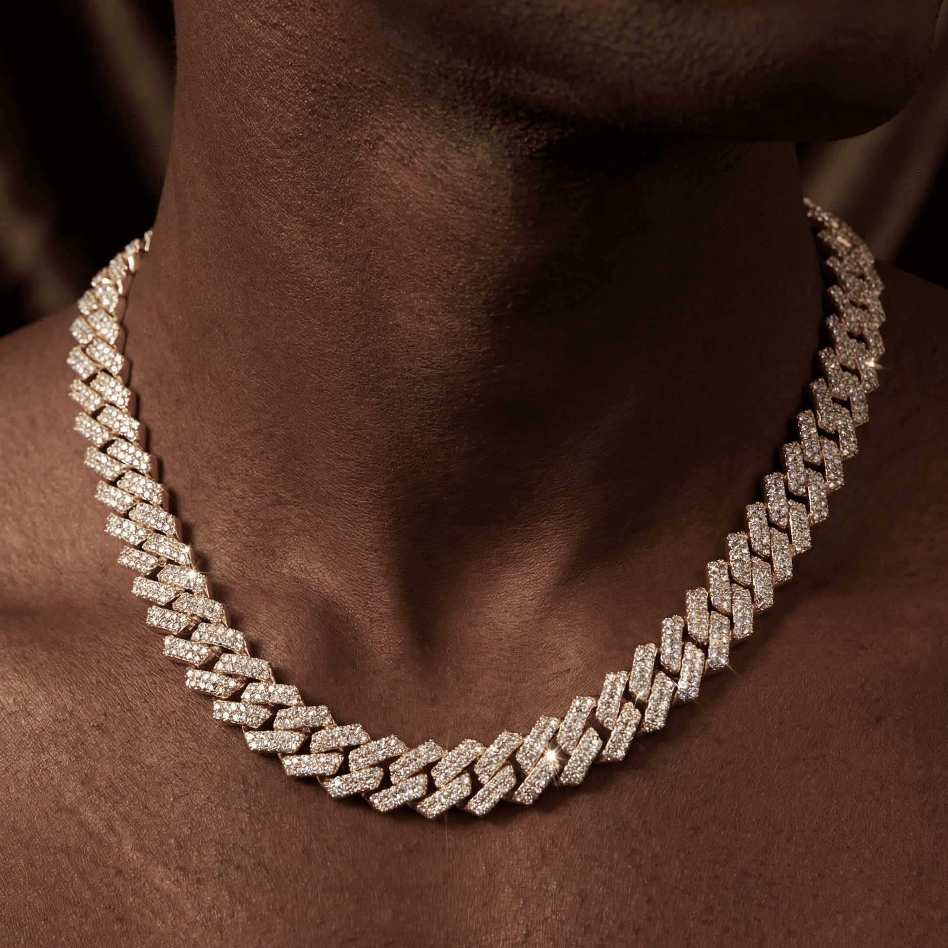 ICED OUT 14MM "GOLD PRONG CUBAN" KETTE [CLASSIC VERSION] - ICERAIN JEWELRY