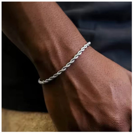 925S SILVER 3MM "ROPE" ARMBAND - ICERAIN JEWELRY