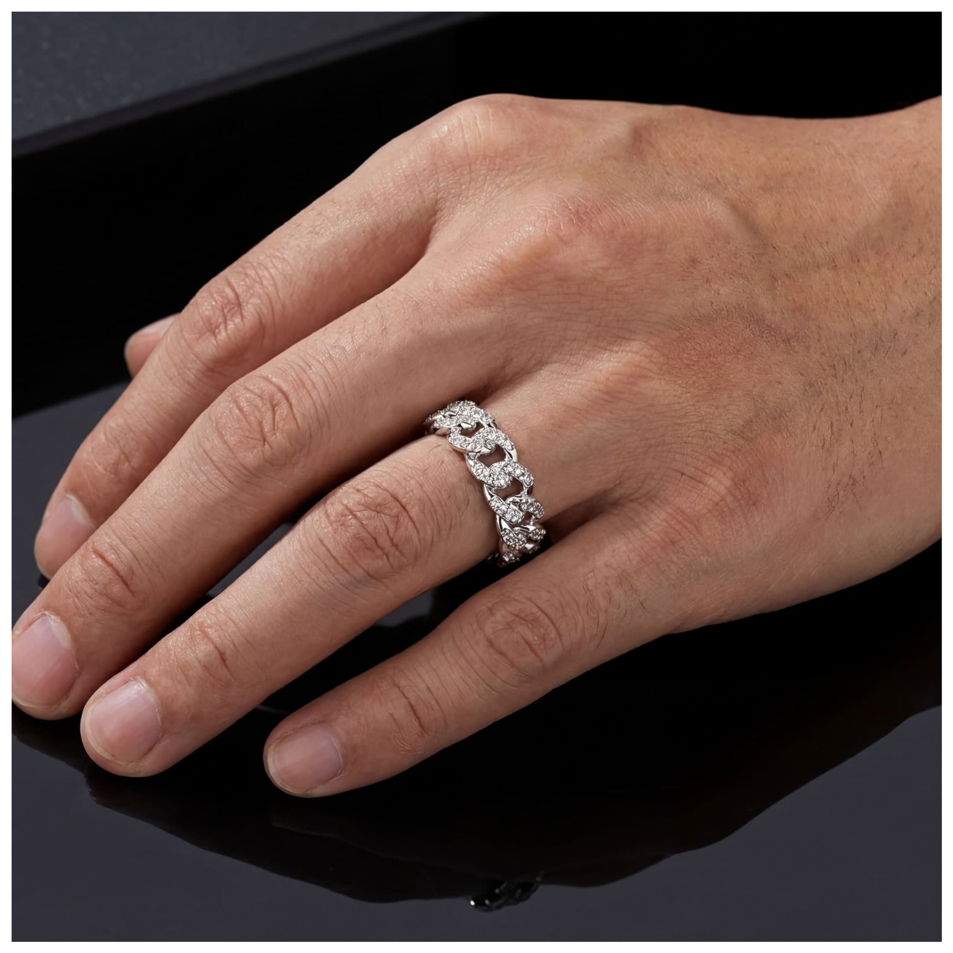 ICED OUT "SILVER CUBAN" RING - ICERAIN JEWELRY