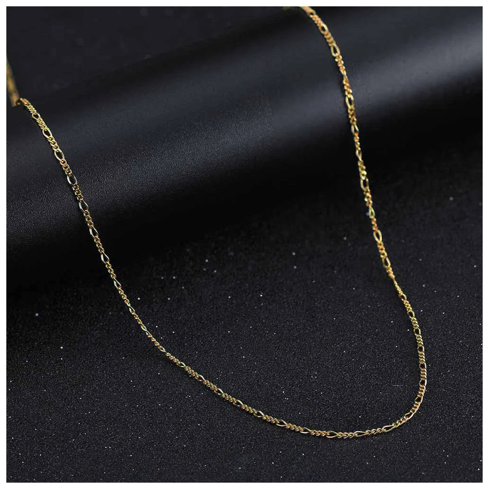 925S SILVER 18K GOLD "FIGARO" KETTE [CLASSIC VERSION] - ICERAIN JEWELRY