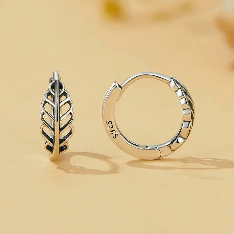 925S SILVER "LEAF" OHRRINGE - ICERAIN JEWELRY