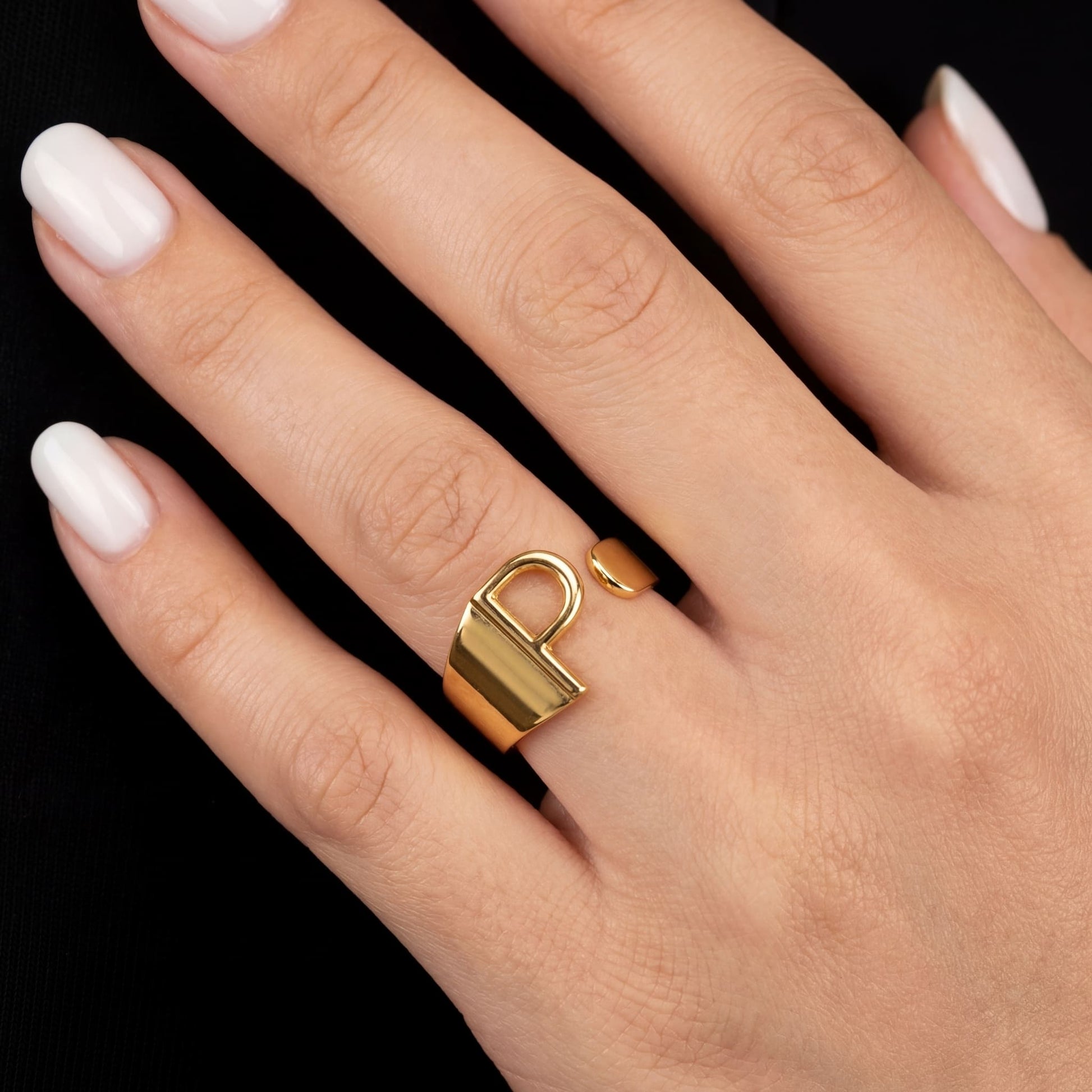 PERSONALISIERTER EDELSTAHL ANFANGSBUCHSTABEN "BEGALO" RING - ICERAIN JEWELRY